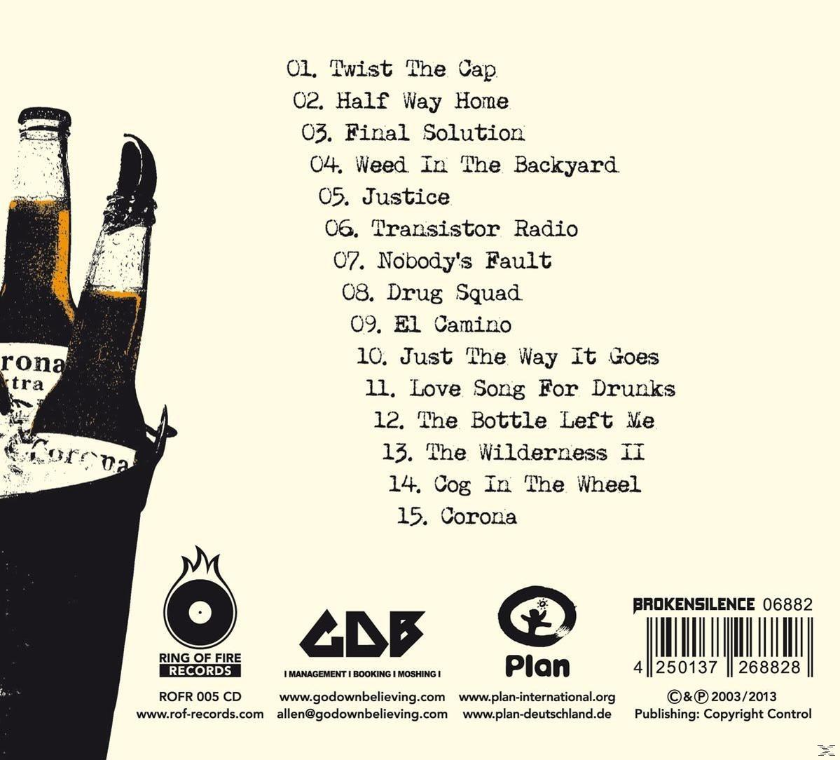 CD-Cover. Zwei Bierflaschen. Text mit den Songs darauf. Corona Extra Marke ist sichtbar.