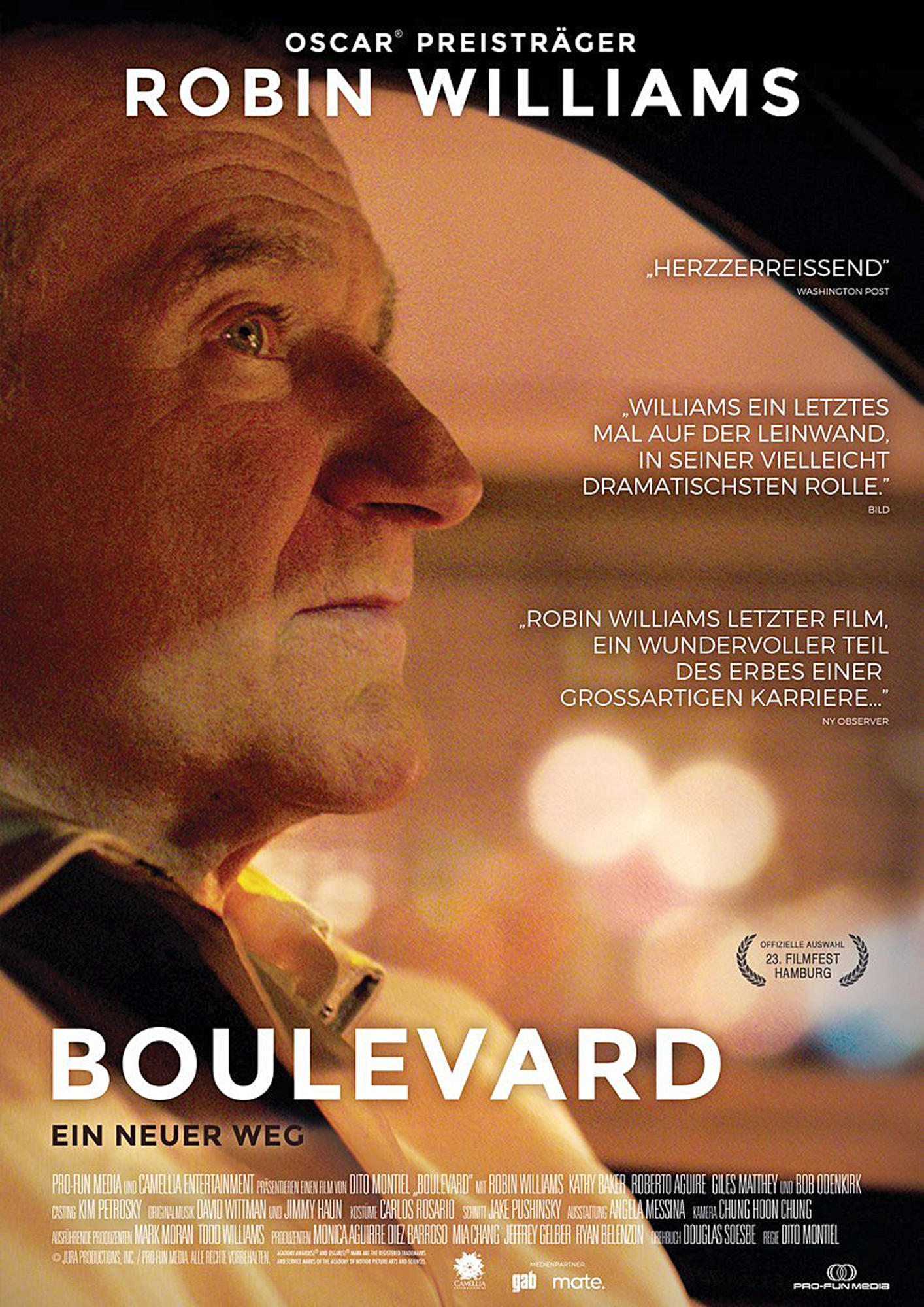 Filmposter mit Robin Williams. Der Titel lautet 'Boulevard'.
