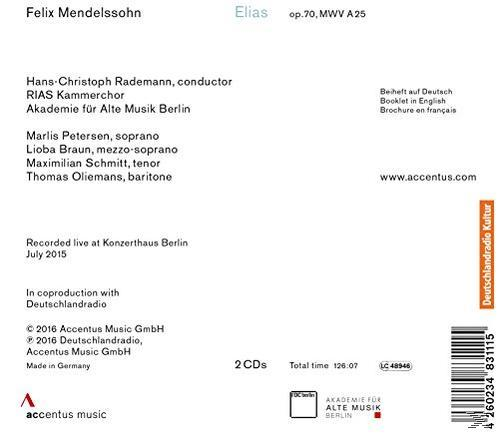 Rückseite eines CD-Covers mit Text über eine musikalische Darbietung.