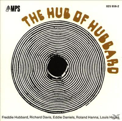Albumcover mit einem schwarz-weißen kreisförmigen Design und Text: The Hub of Hubbard.