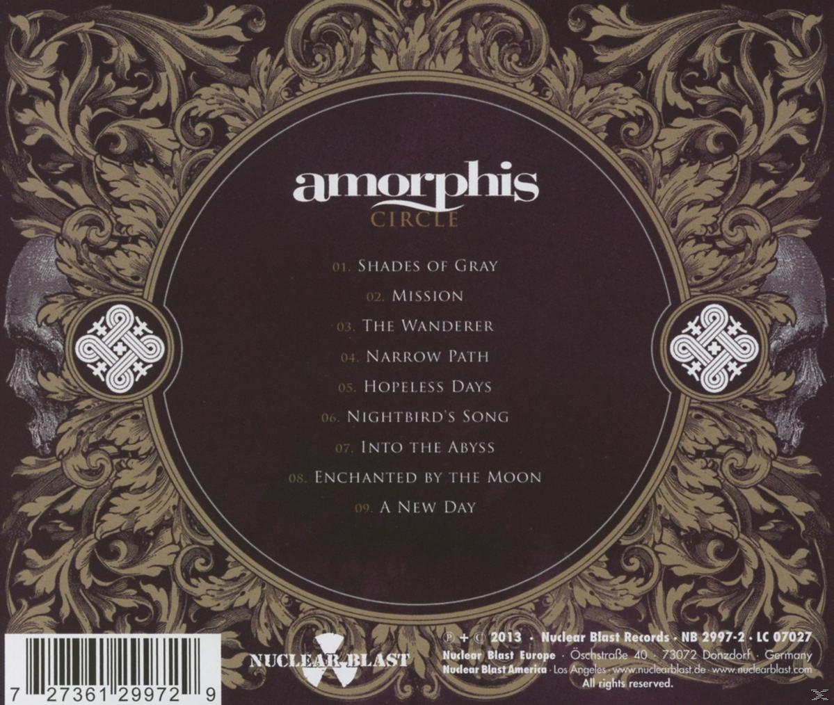Album-Rückseite mit kreisförmigem Design mit Songtiteln und Credits.