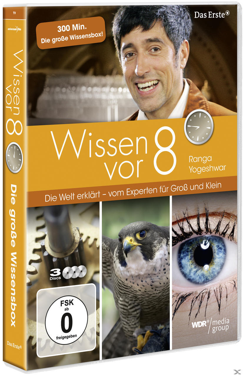 DVD-Cover eines lächelnden Mannes. Text: Wissen vor 8. Die Welt erklärt - vom Experten.