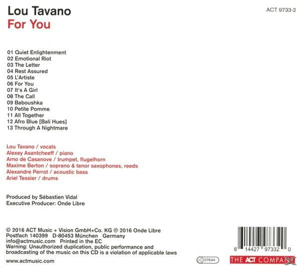 Lou Tavano - For You  - (CD)