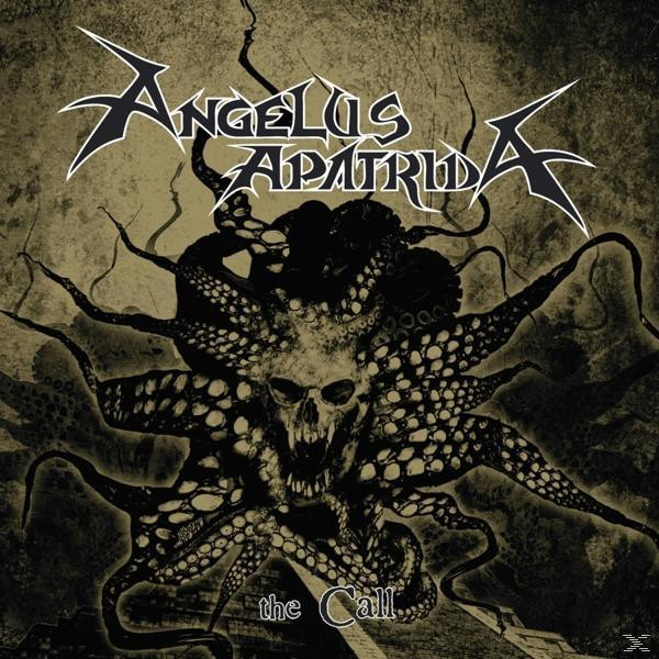Albumcover: Angelus Apatrida - The Call. Ein Schädel mit Tentakeln auf dunklem Hintergrund.