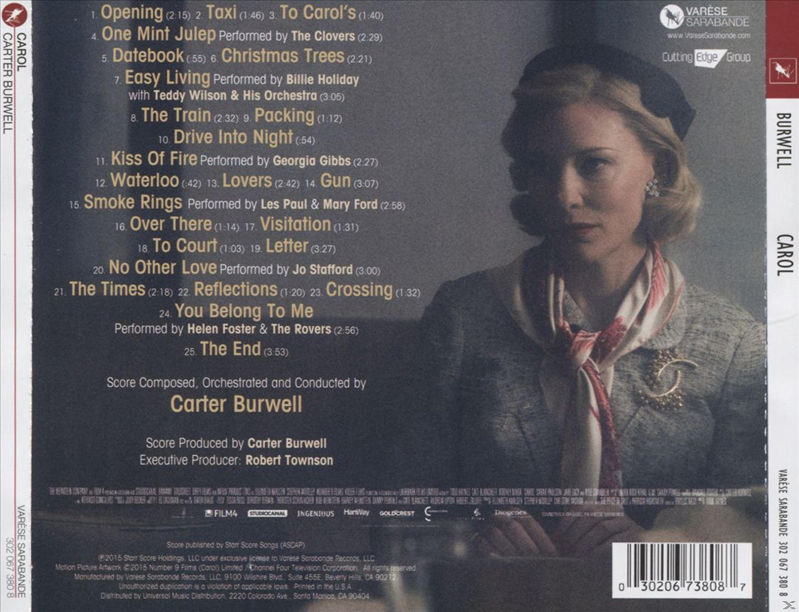 VARIOUS - Motion Soundtrack - Picture Carol-Original (CD)