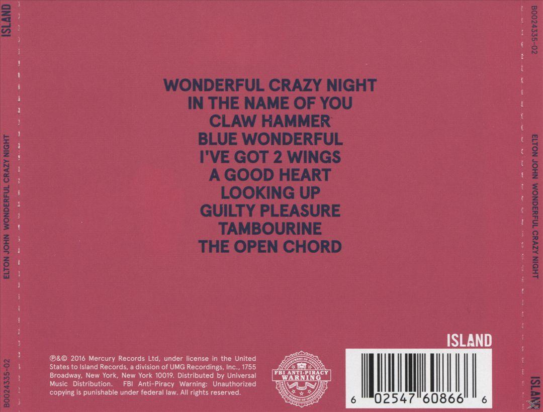 Rückseite des Elton John Albums, mit Titelliste und Urheberrechtsinformationen.