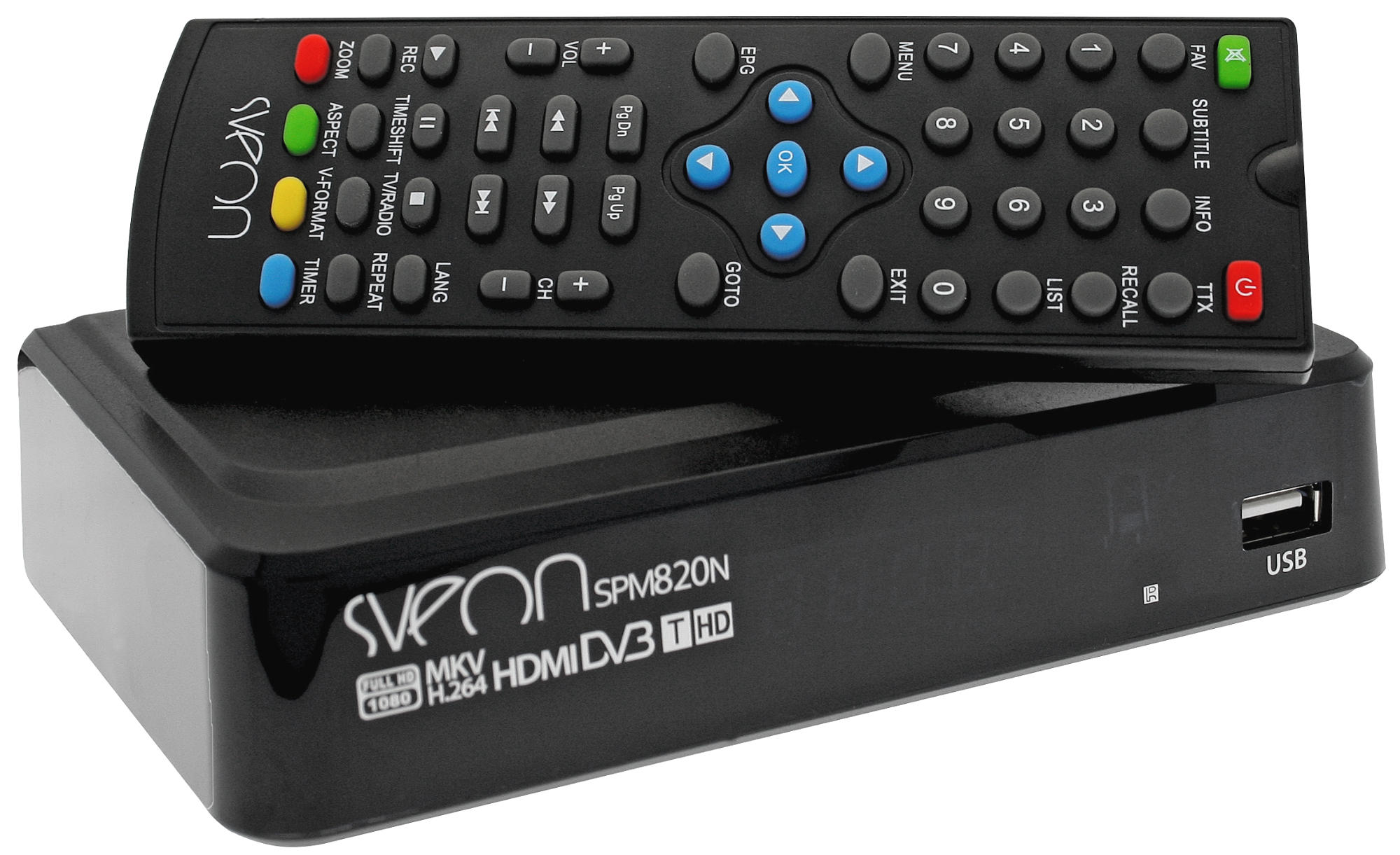 Reproductor multimedia - Sveon SPM820, Full HD 1080p y sintonizador TDT de alta definición