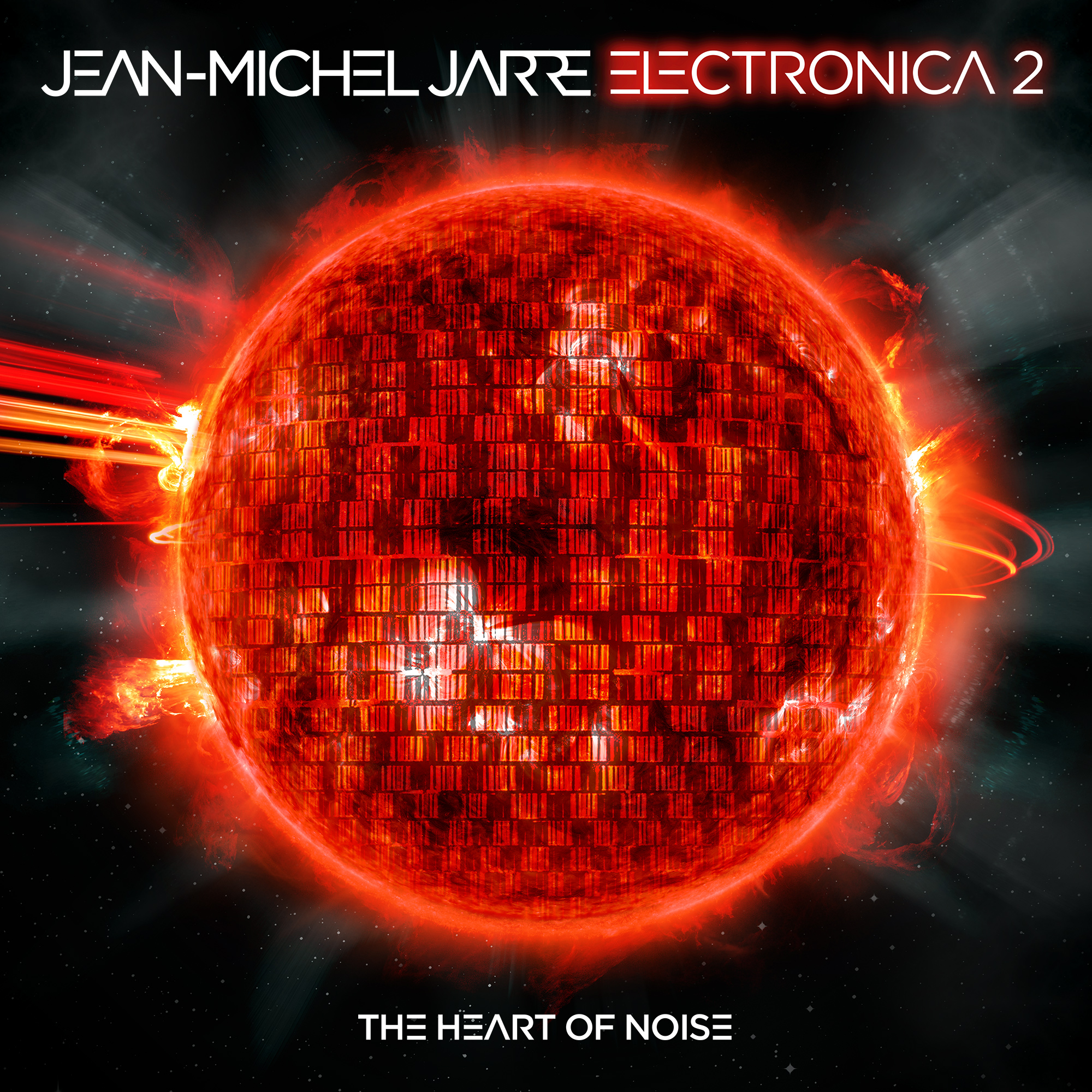 CD-Cover von Jean-Michel Jarre's Electronica 2. Es zeigt eine rote, leuchtende Kugel in einem sternenklaren Hintergrund.