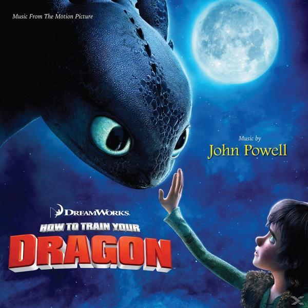 Filmplakat: Drache blickt auf Kind mit Vollmond.