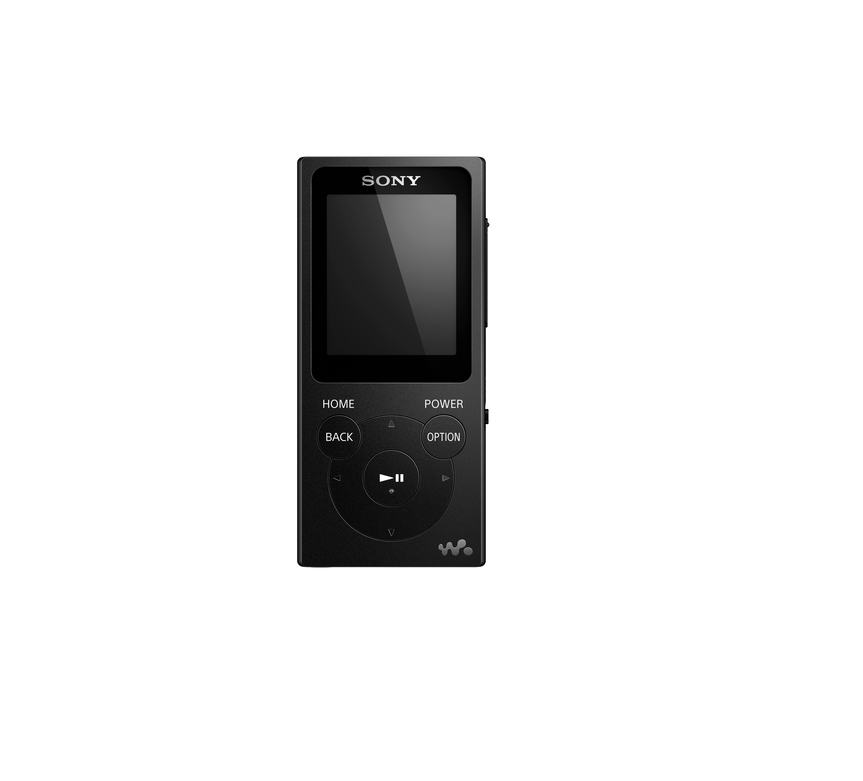 Schwarzer MP3-Player mit Bildschirm und mehreren Tasten.