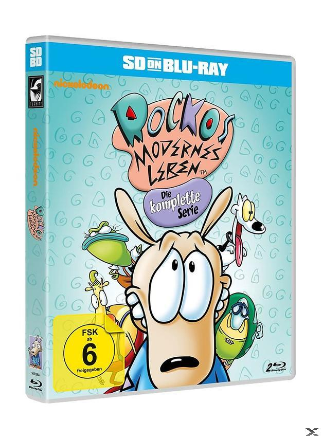 DVD-Box für "Rockos modernes Leben" Gesamtserie mit Zeichentrickfiguren und Titel.