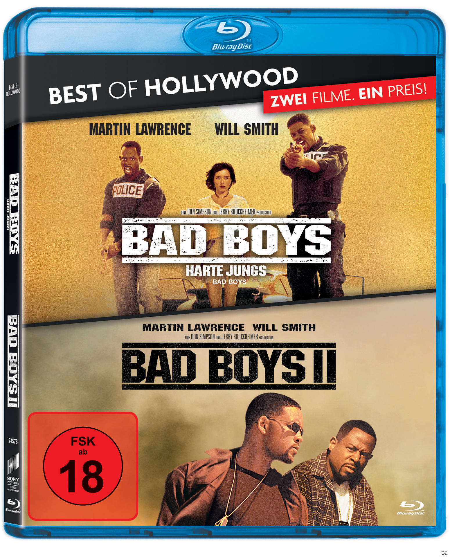 DVD-Hülle mit Filmplakaten. Zeigt die Schauspieler Martin Lawrence und Will Smith. Rotes 18-Logo sichtbar.