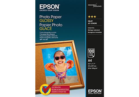 Epson - Papel de fotografía satinado - A4 (210 x 297 mm) - 200 g/m2 - 100 hoja(s)- para WorkForce WF