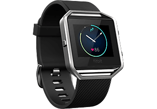 FITBIT Blaze okos fitnesz óra, ezüst keret - fekete szíj, S méret (FB502SBKS-EU)