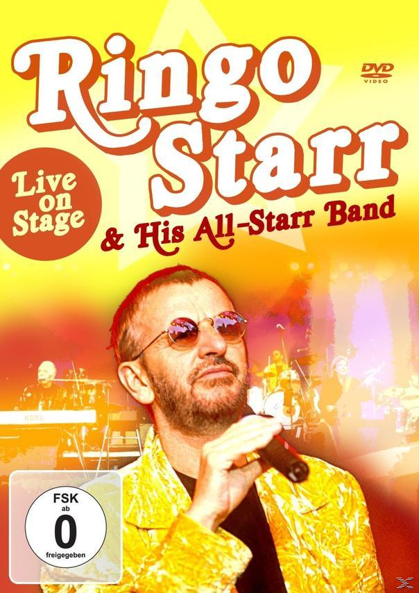DVD-Cover von Ringo Starr Live on Stage. Ringo Starr mit Sonnenbrille und Mikrofon, Bühnenhintergrund.