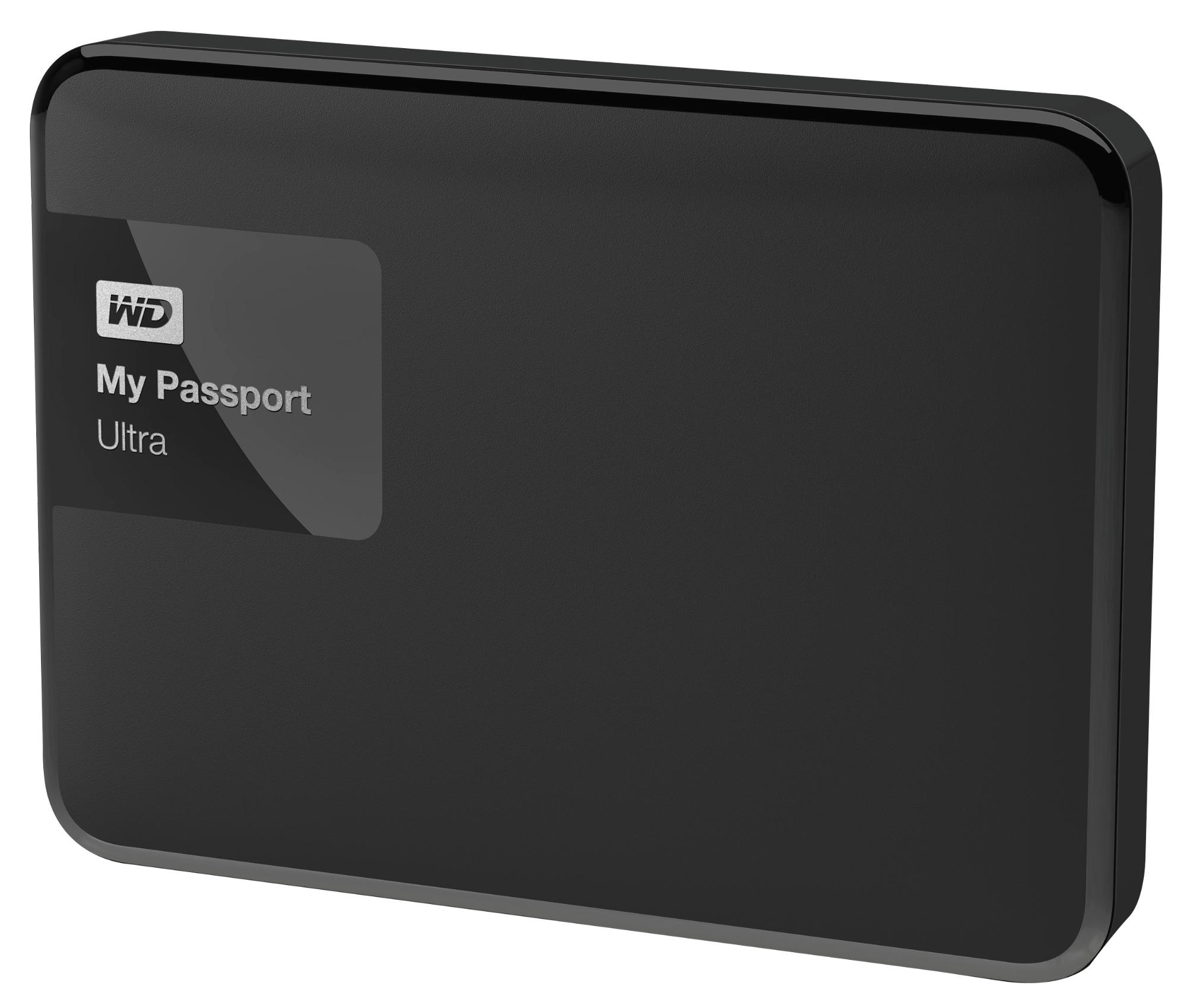 Disco duro externo 1 TB - Western Digital Passport Ultra, Negro + Funda