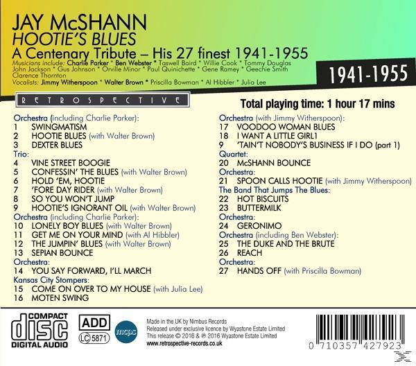 Albumcover, Jay McShann. Titelliste und Credits links. Compact Disc Logo unten links.