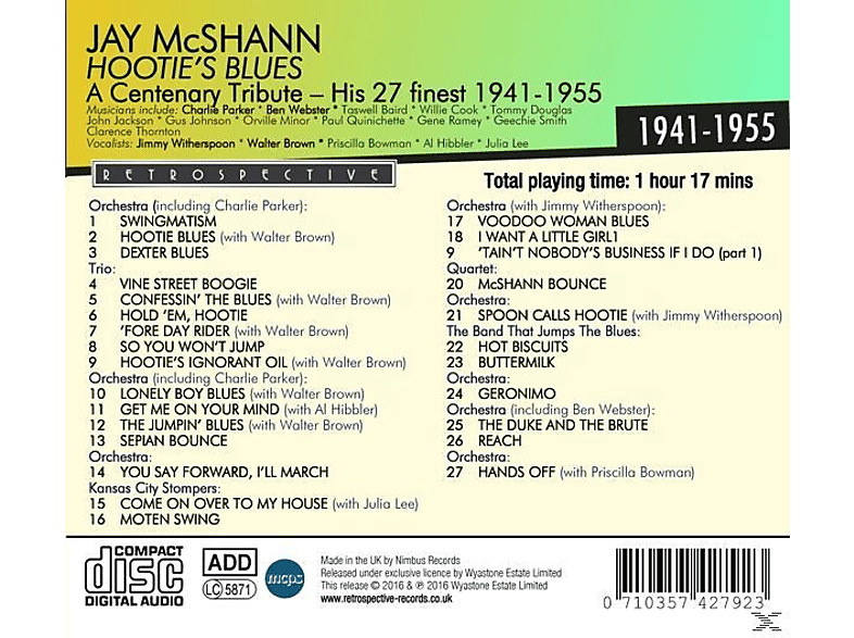Jay McShann - Hootie's Blues (CD)