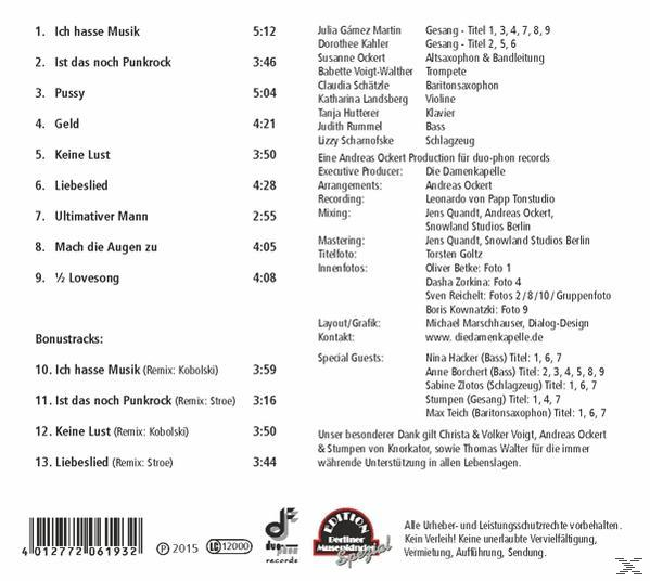Die Damenkapelle - Ich Hasse Musik  - (CD)