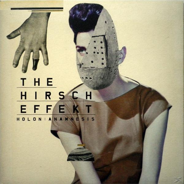 Albumcover: The Hirsch Effekt, Holon: Anamnesis. Eine Person mit Maske, Collage-Stil.