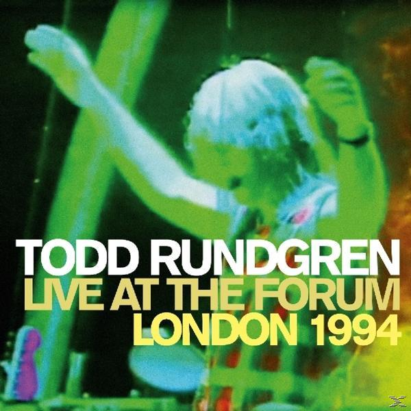 Albumcover: Todd Rundgren, Live at The Forum London 1994, mit einem Foto des Künstlers auf der Bühne.