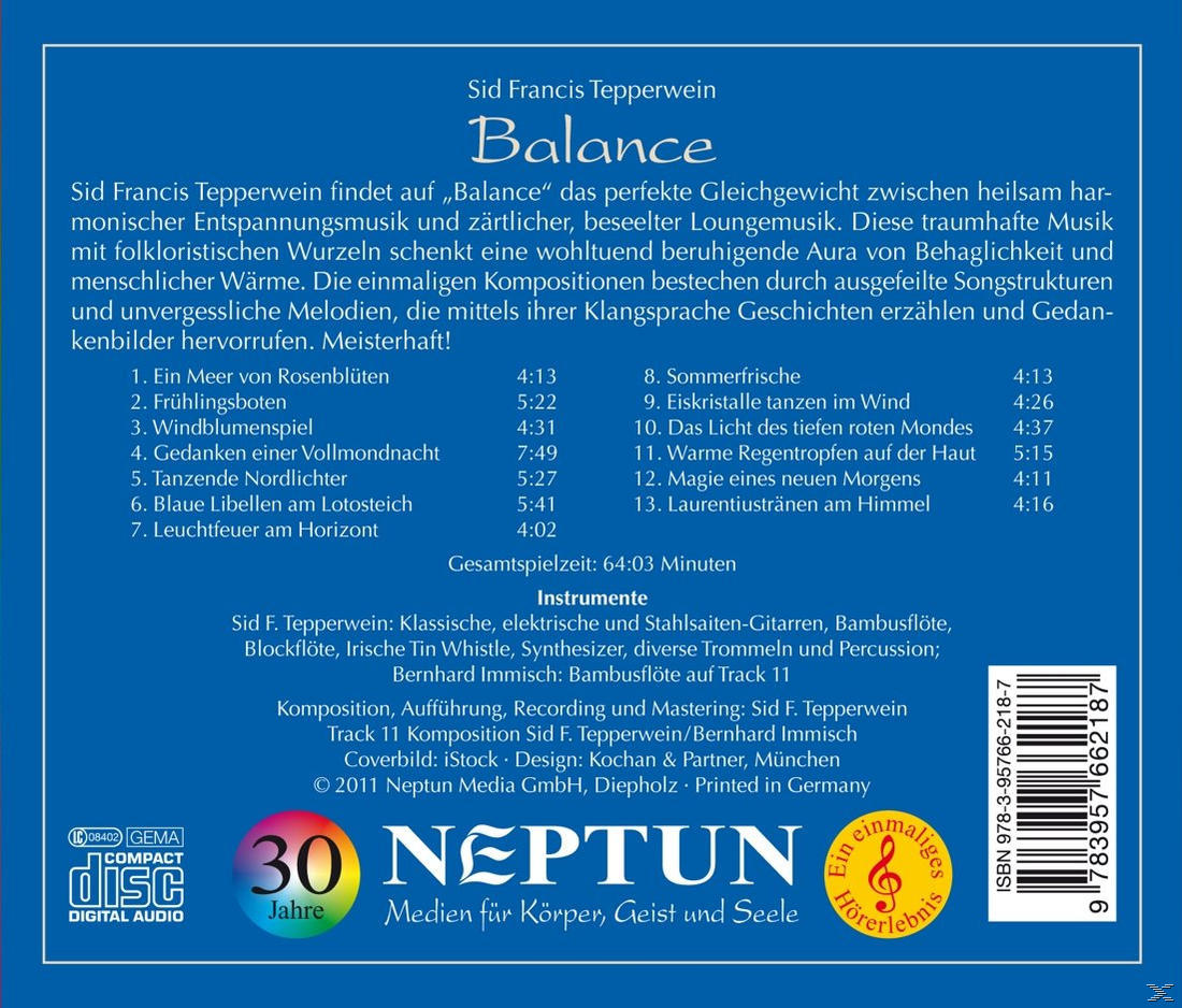 Sid Francis Tepperwein - Balance  - (CD)