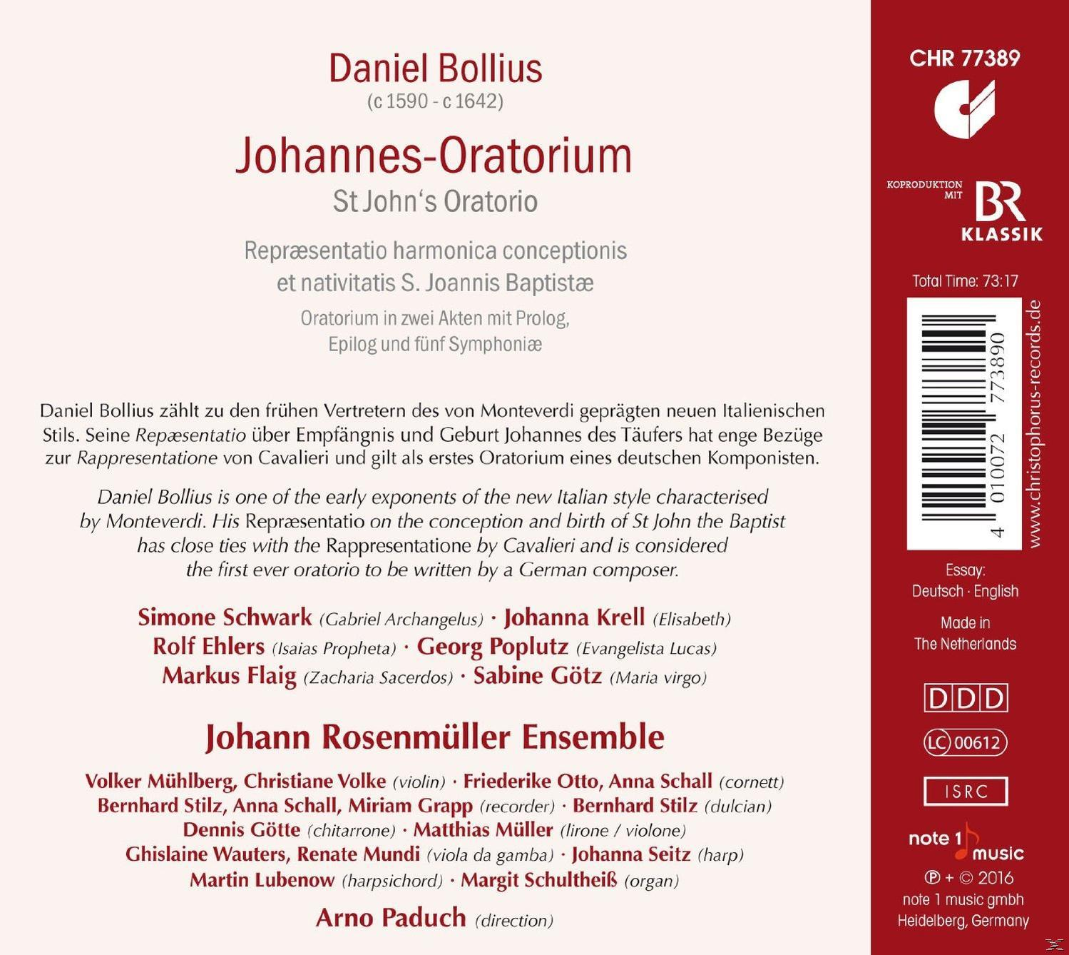 St. John's Oratorio / Johann Rosenmüller Ensemble - Johannes-Oratorium  - (CD)
