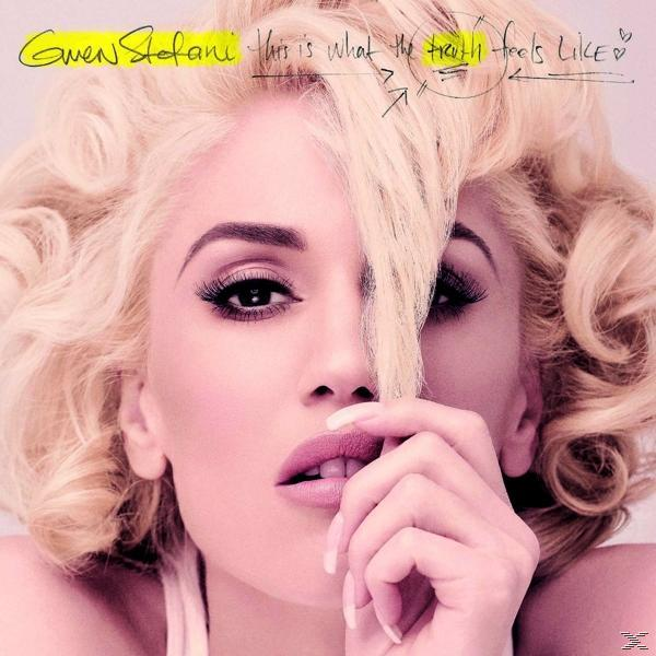 Gwen Stefani album borítója, közelről az arcával, szőke hajjal és a tetején szöveggel.