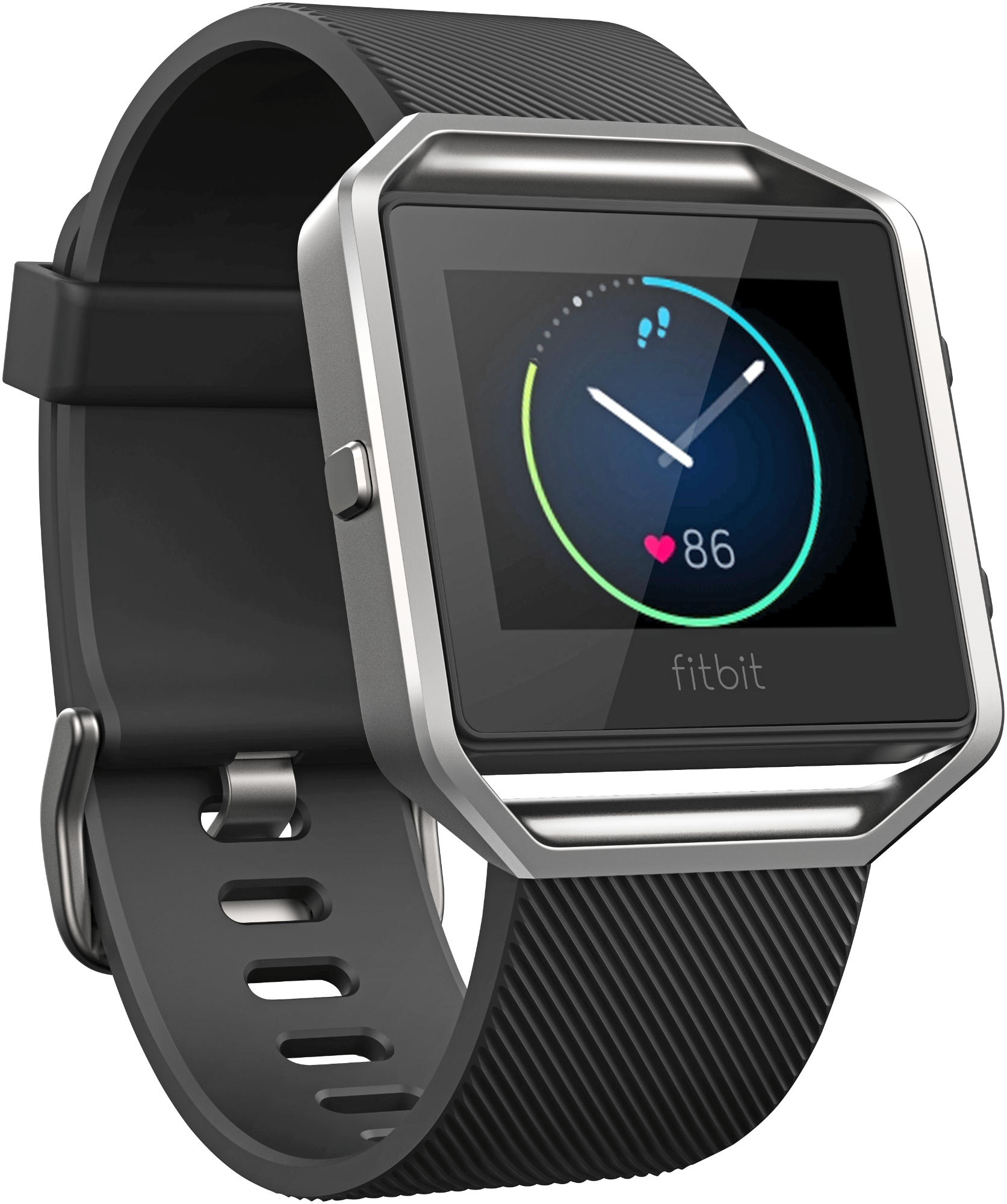 FITBIT Blaze Fitness Watch Elastomer, 170-205 mm, Schwarz/Silber