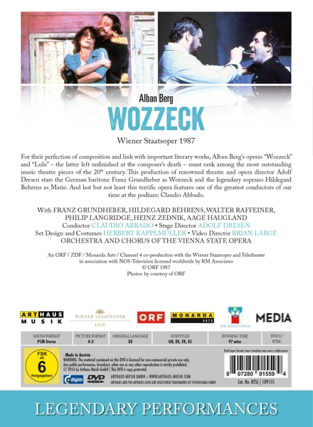 Wozzeck (DVD) - - Grundheber/Behrens/Raffeiner/Langridge/Abbado/+