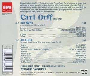Rückseite einer CD. Text, der den Inhalt der CD detailliert beschreibt. Der Künstler ist Carl Orff.