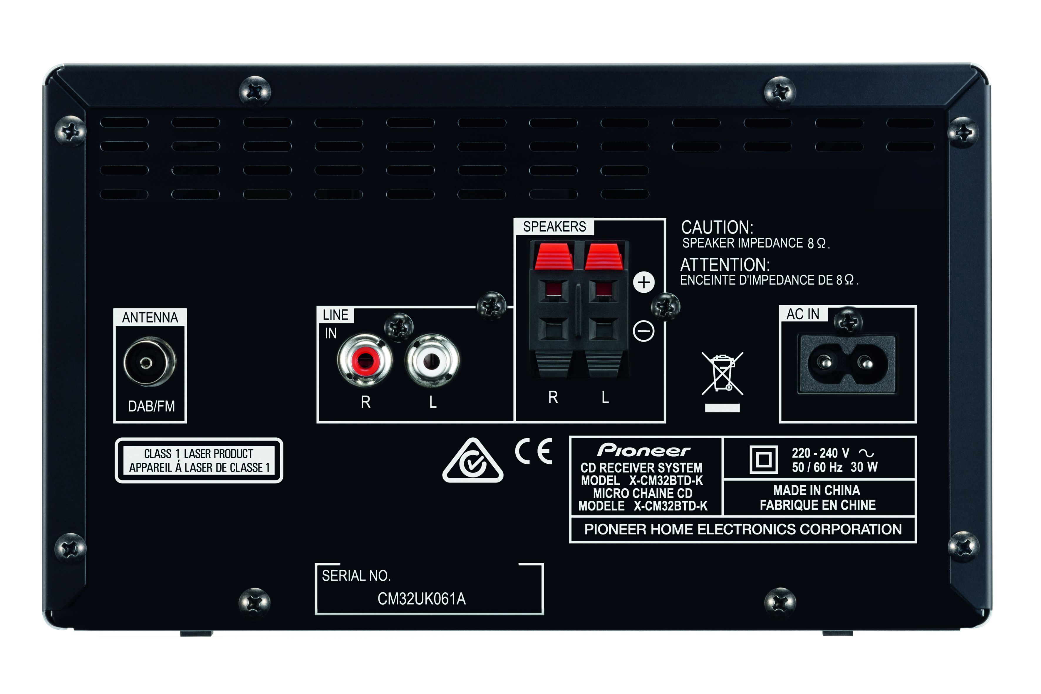 PIONEER X-CM32BTD Kompaktanlage (iPod Steuerung=direkte Steuerung, Weiß)