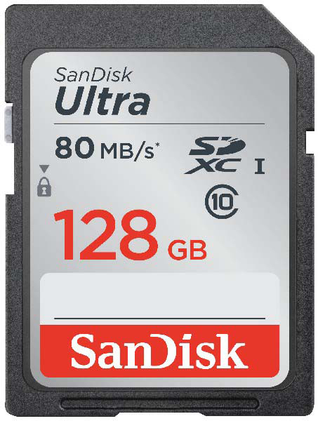 SANDISK Ultra, SDXC Speicherkarte, 128 GB, 80 MB/s