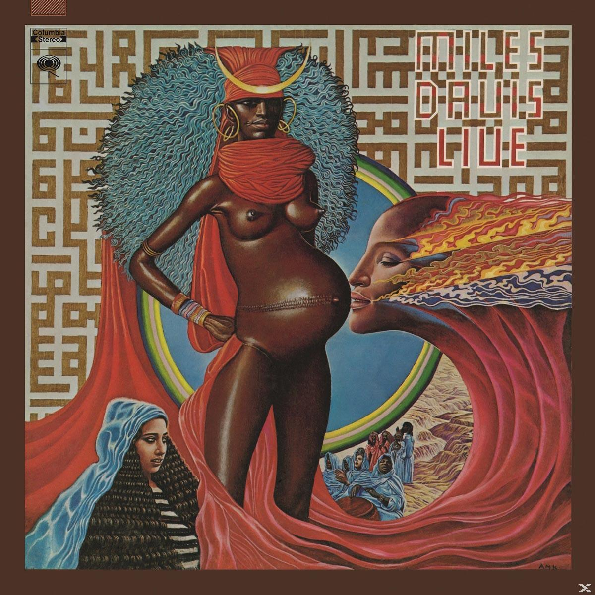 Albumcover mit einer schwangeren schwarzen Frau, weiteren Figuren und einem surrealen, farbenfrohen Hintergrund.