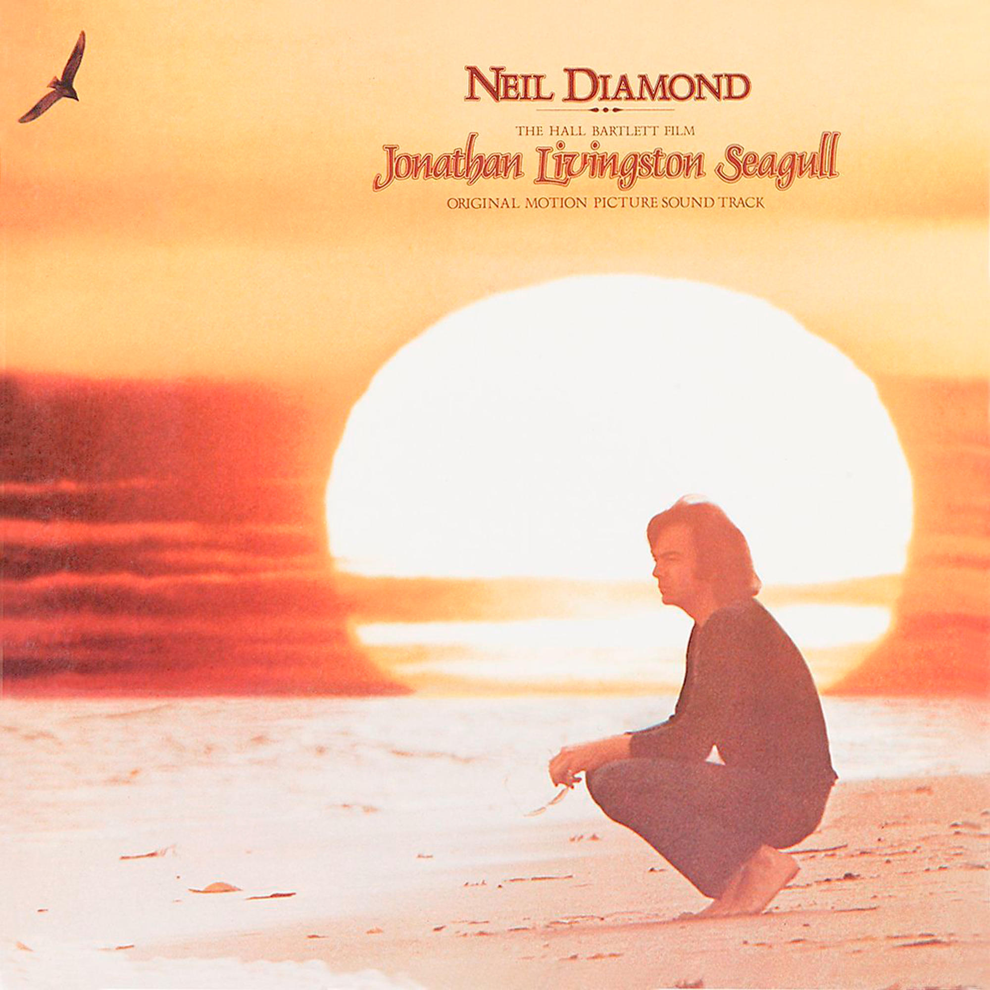 Albumcover: Neil Diamond sitzt am Strand, Sonnenuntergang im Hintergrund, ein Vogel fliegt.