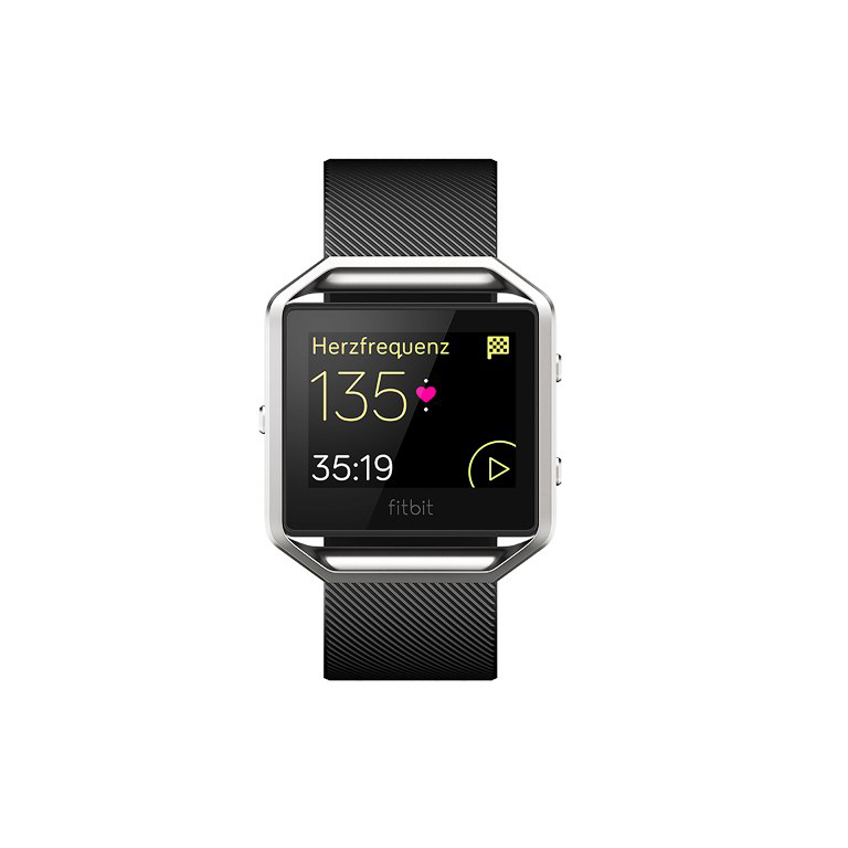 FITBIT Blaze Fitness Watch Elastomer, 170-205 mm, Schwarz/Silber