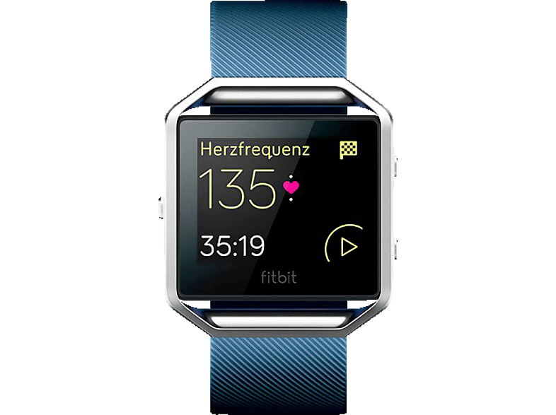 Fitness Watch FITBIT Blaze Fitness Watch Elastomer/Edelstahl, 140170 mm, Blau/Silber MediaMarkt