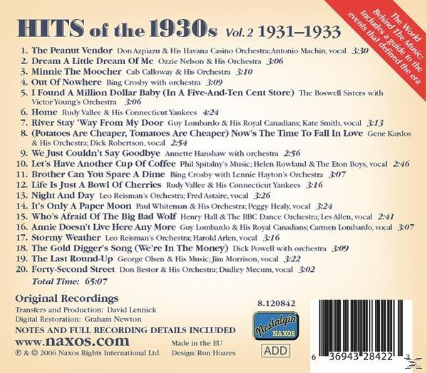 VARIOUS - Vol.2 Hits Of - The 1930s (CD)