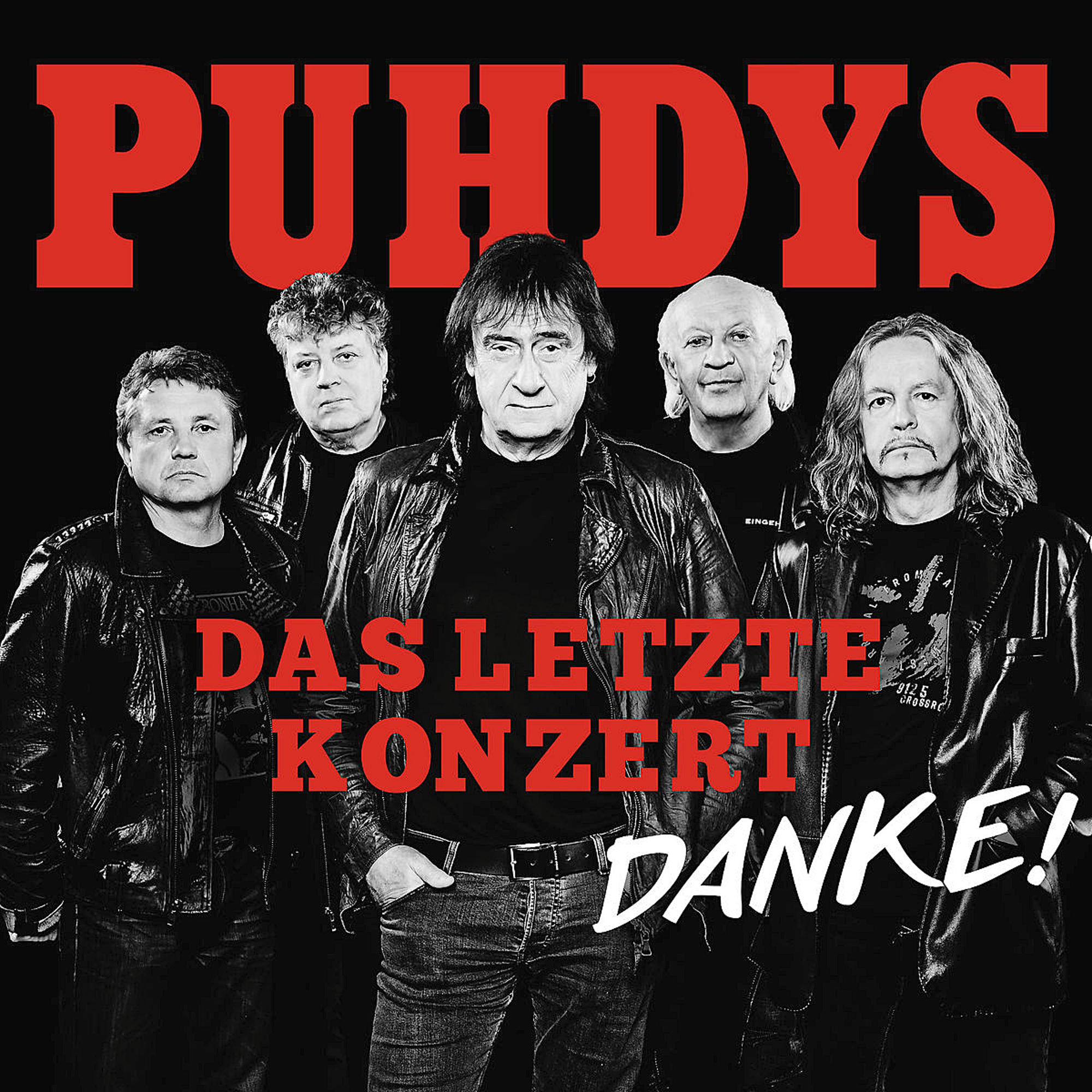 Albumcover mit fünf Männern in Lederjacken. Titel: PUHDYS.