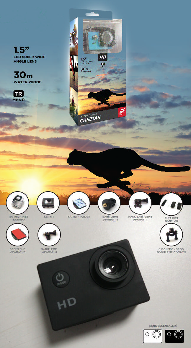 PETRIX PFSC720 720P Aksiyon Kamera