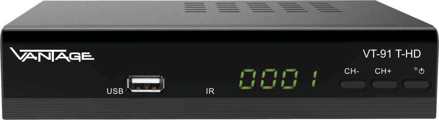 VANTAGE VT-91 T-HD DVB-T2 HD Receiver (HDTV, DVB-T2 HD, Schwarz)