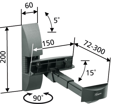 VOGEL´S VLB 200 Wandhalterung, Schwarz