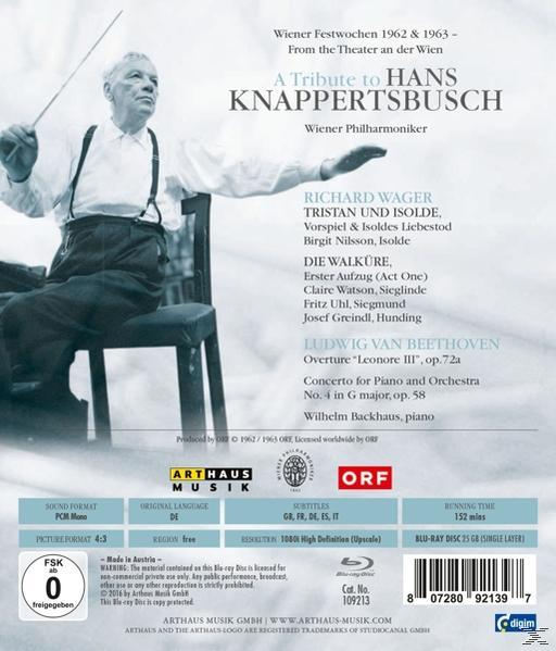 Birgit Nilsson, Wilhelm Backhaus, Josef Uhl (Blu-ray) Greindl, Knappertsbusch A Wiener Tribute - Watson, - Fritz To Philharmoniker, Claire Hans