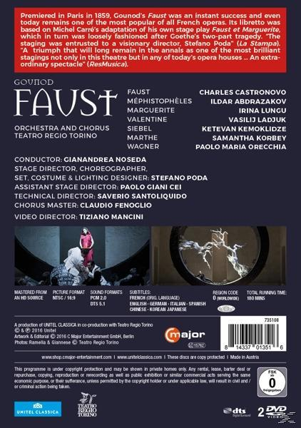 Charles Castronovo, lldar Abdrazakov, Irina Lungu, Vasilij Ladjuk, Orchestra Del Teatro Regio Di Torino - Faust  - (DVD)