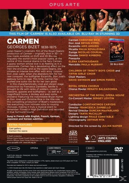 DVD-Cover, Opernproduktion, mit Text und einem Bild einer Bühnenaufführung.