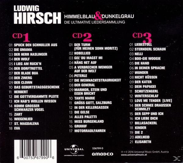 CD-Cover für das Ludwig Hirsch-Album. Enthält Titelliste und Album-Artwork.