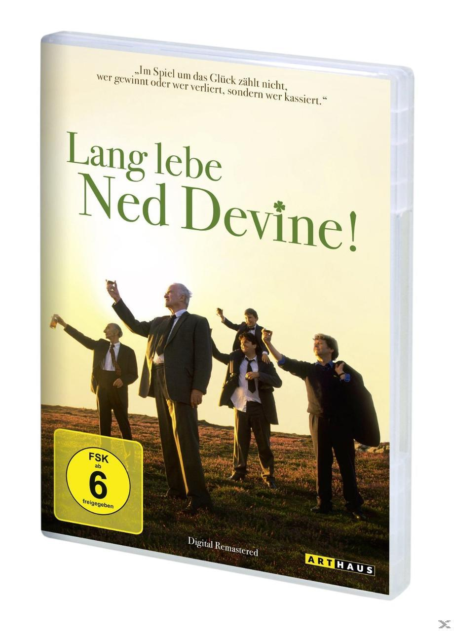 DVD-Cover: 'Lang lebe Ned Devine!' mit Schauspielern und gelbem Rating-Label.