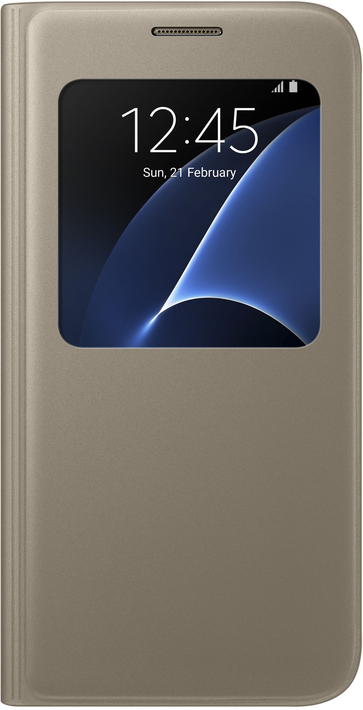 SAMSUNG EF-CG930PFEGWW S-View, Bookcover, Samsung, Galaxy S7, Gold