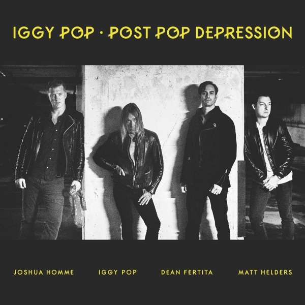 Iggy Pop album borító, négy férfival fekete bőrdzsekiben, fekete-fehér.