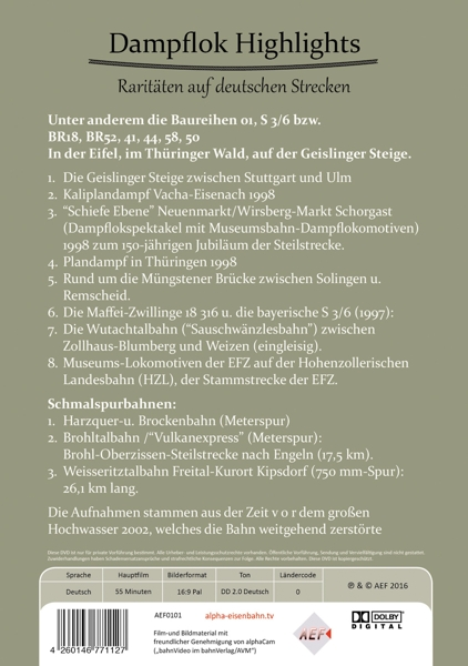 Dampflok Highlights-Raritäten Auf Deutschen Strecken DVD